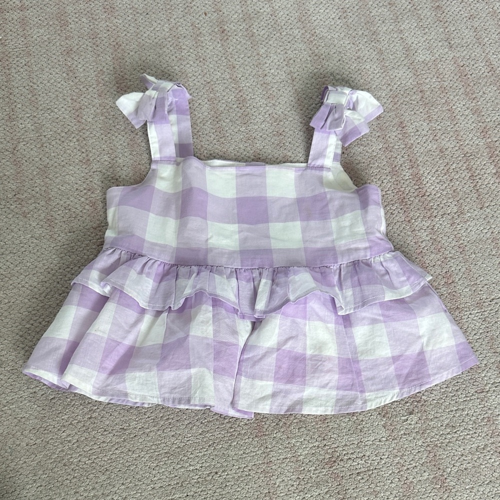 Girls gingham peplum top